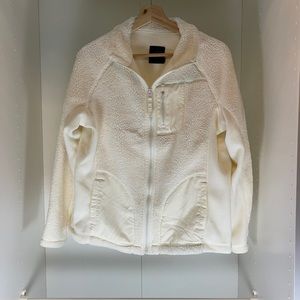 Faded Glory Zip Up Fleece in Ivory Size Large